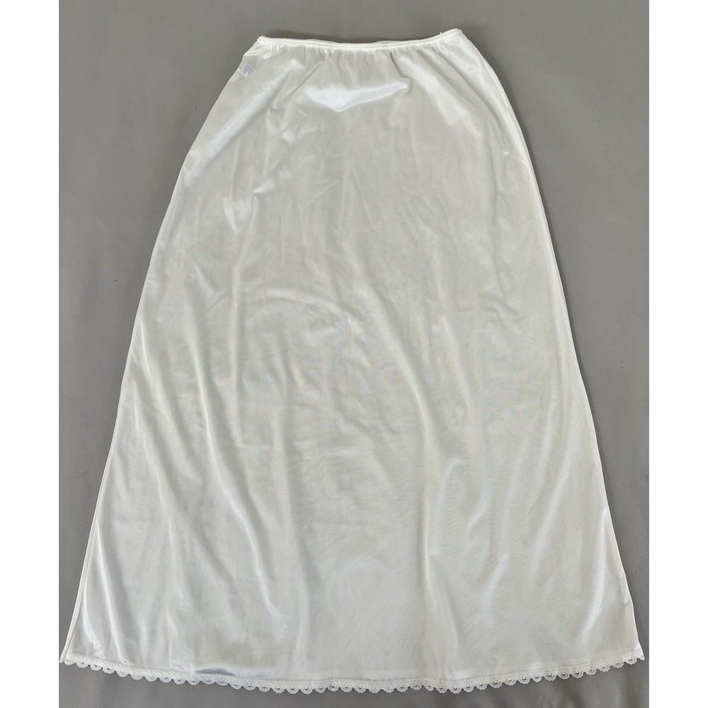 Warner's Perfect Measure Lace Trim Nylon Half Slip Skirt‎ Sz Medium White
